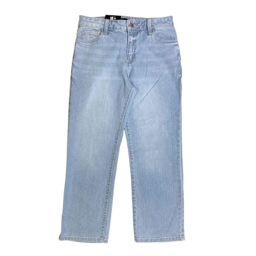 Express Women's Regular Fit High Rise Straight Leg Ankle Jean - Light Wash
